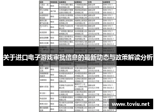 关于进口电子游戏审批信息的最新动态与政策解读分析